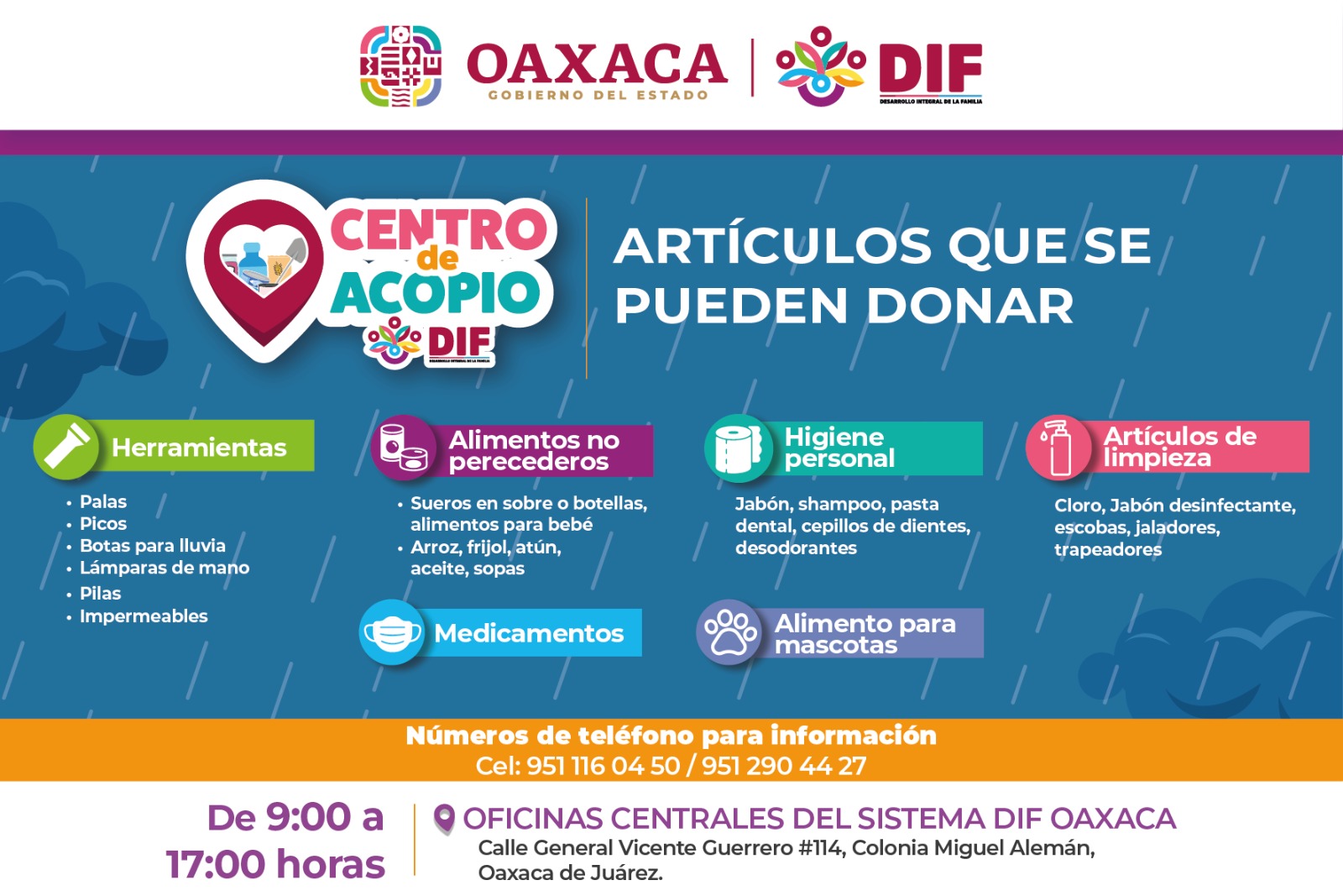 Habilita DIF Oaxaca centro de acopio para apoyar a familias afectadas ...